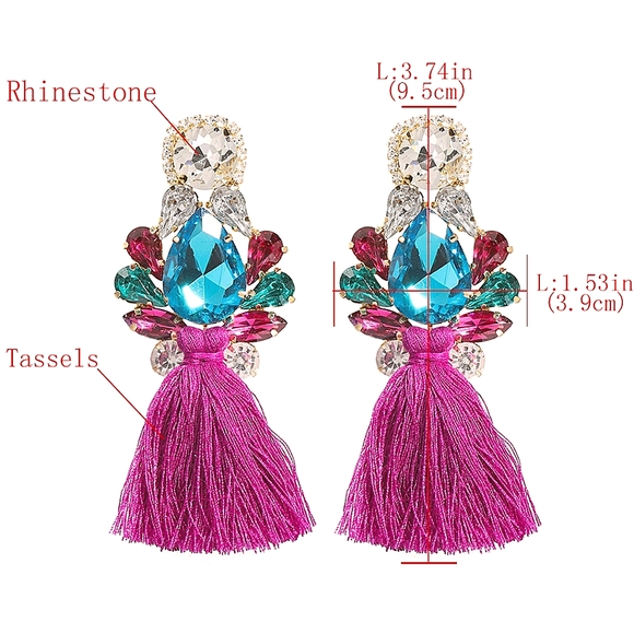 💎3/$30- RED/GREEN Diamond Tassel Stateme - Picture 2 of 2